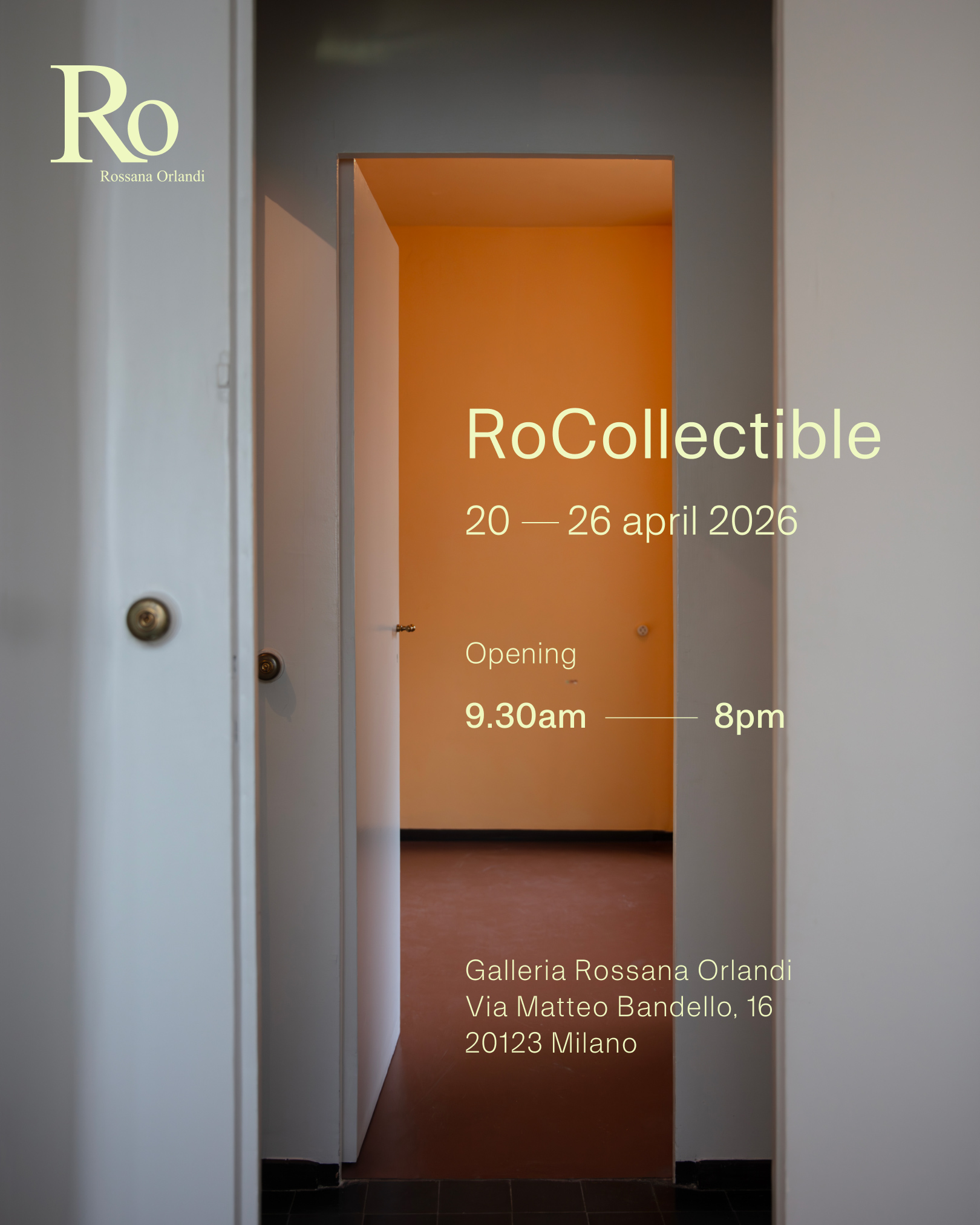 RoCollectible 2026, Galleria Rossana Orlandi